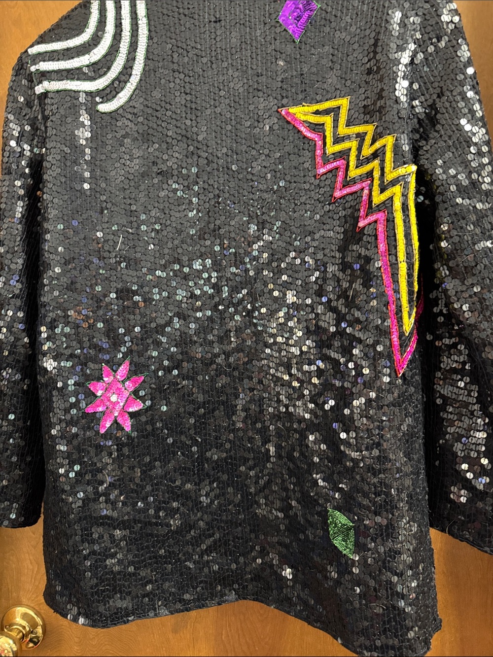 Vintage Sandy Starkman Fully Sequin Blazer Abstract Art - Picture 9 of 12